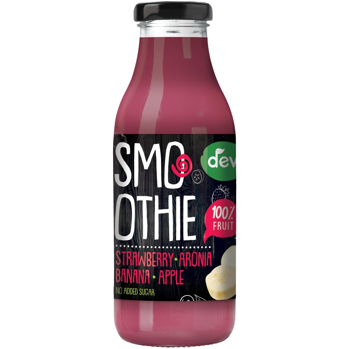 Deva Smoothie jahoda, arónie, banán, jablko sklo