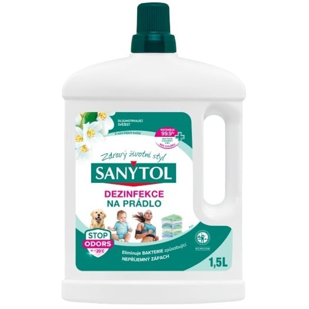 Sanytol Dezinfekce na prádlo bílé květy, 1500 ml