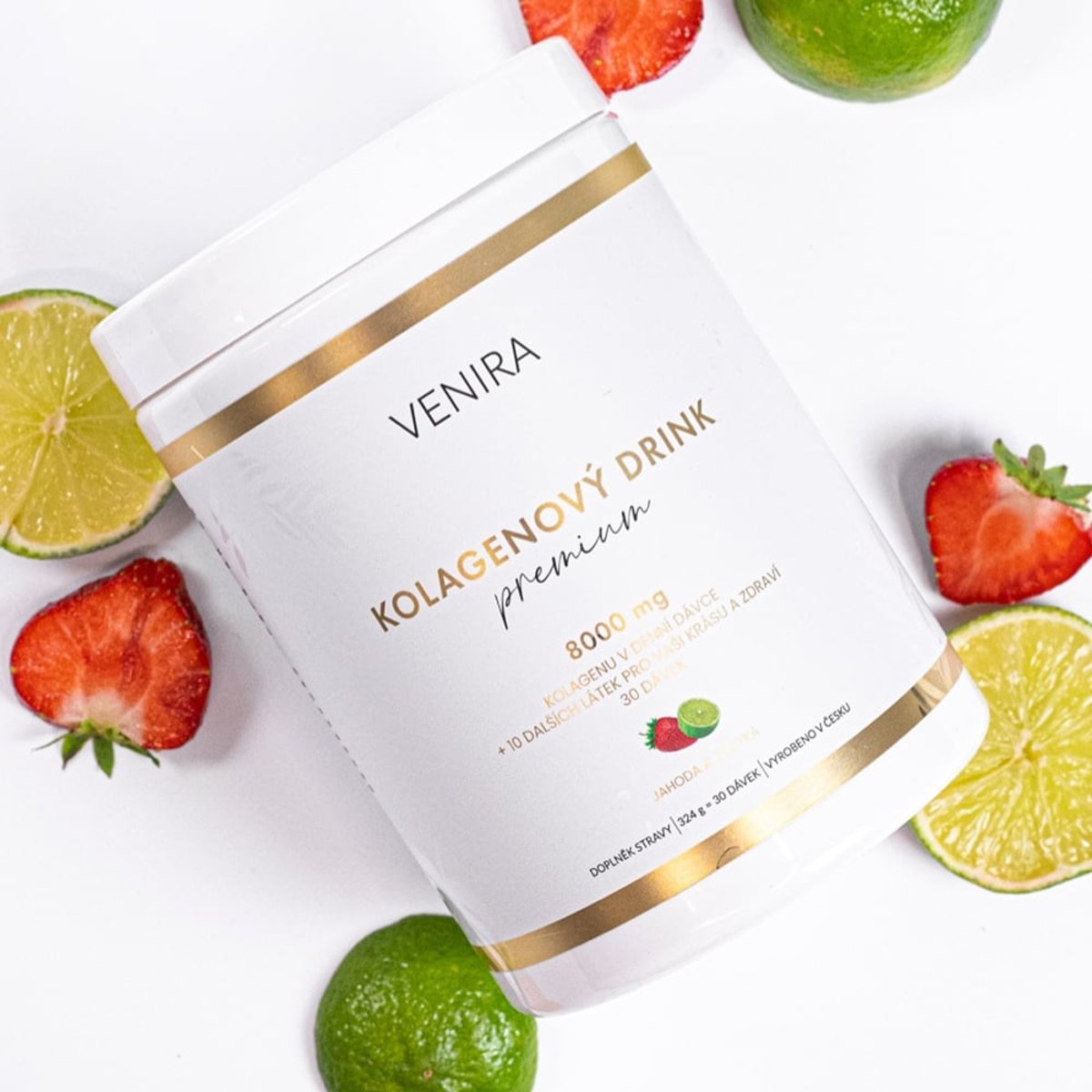 Venira Premium kolagenový drink jahoda+limeta 324g