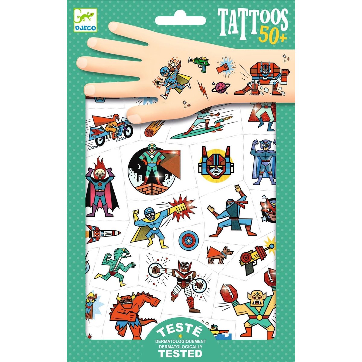 Djeco Tetování metalické Superhrdinové
