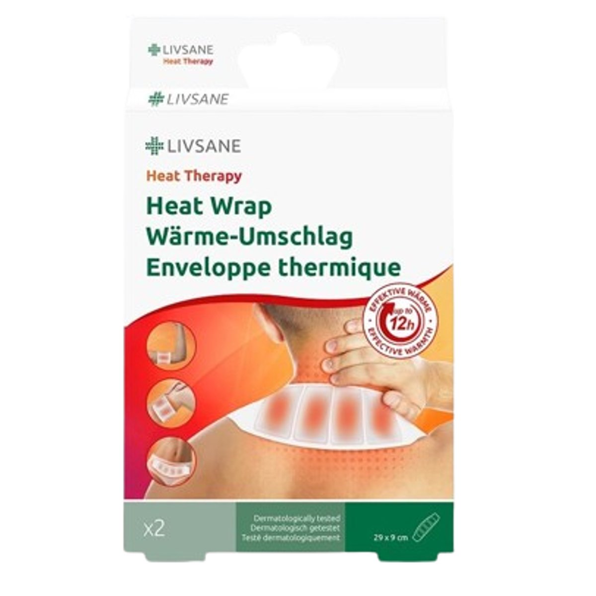LIVSANE Hřejivý zábal 29x9cm 2ks