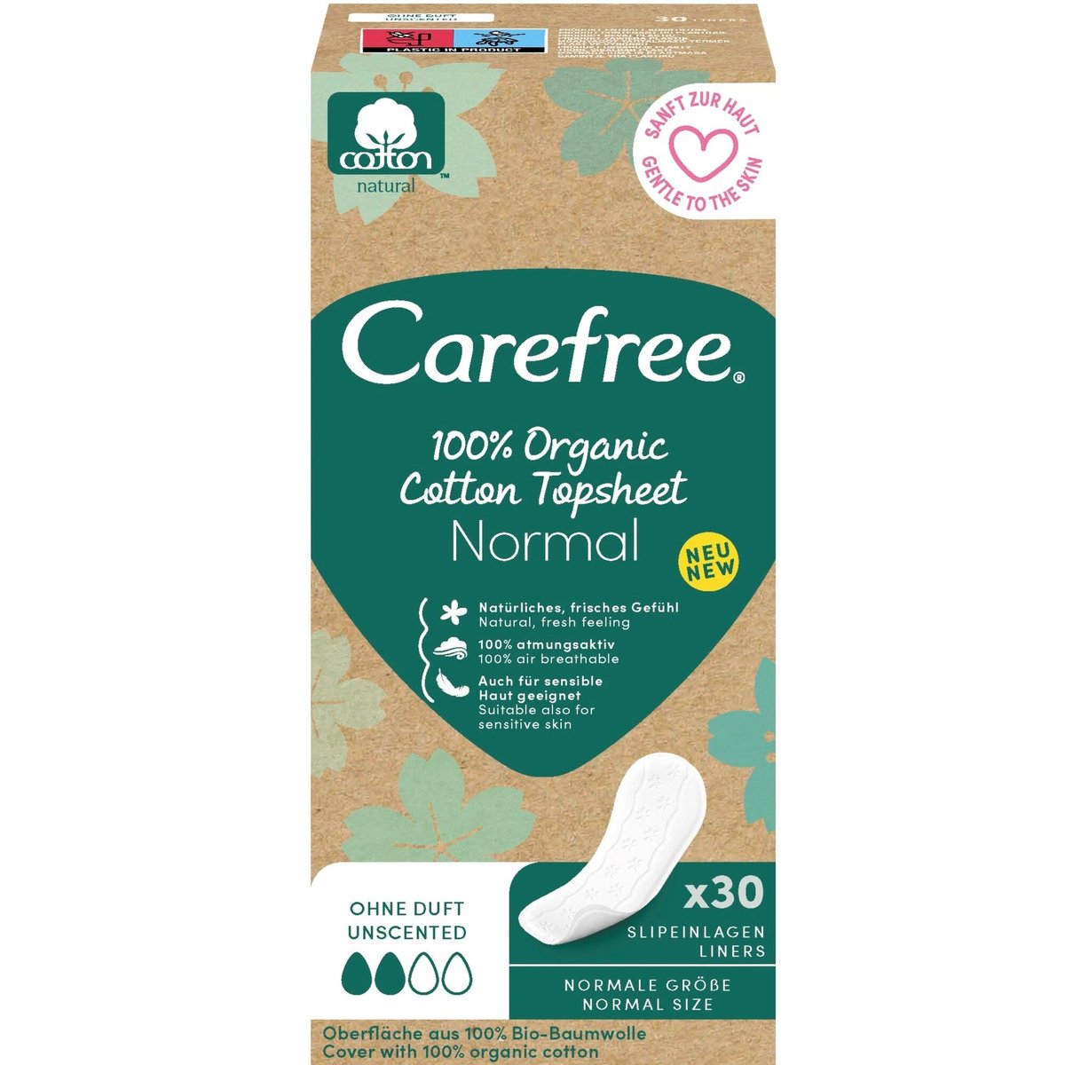 Carefree Organic Cotton Normal slipové vložky