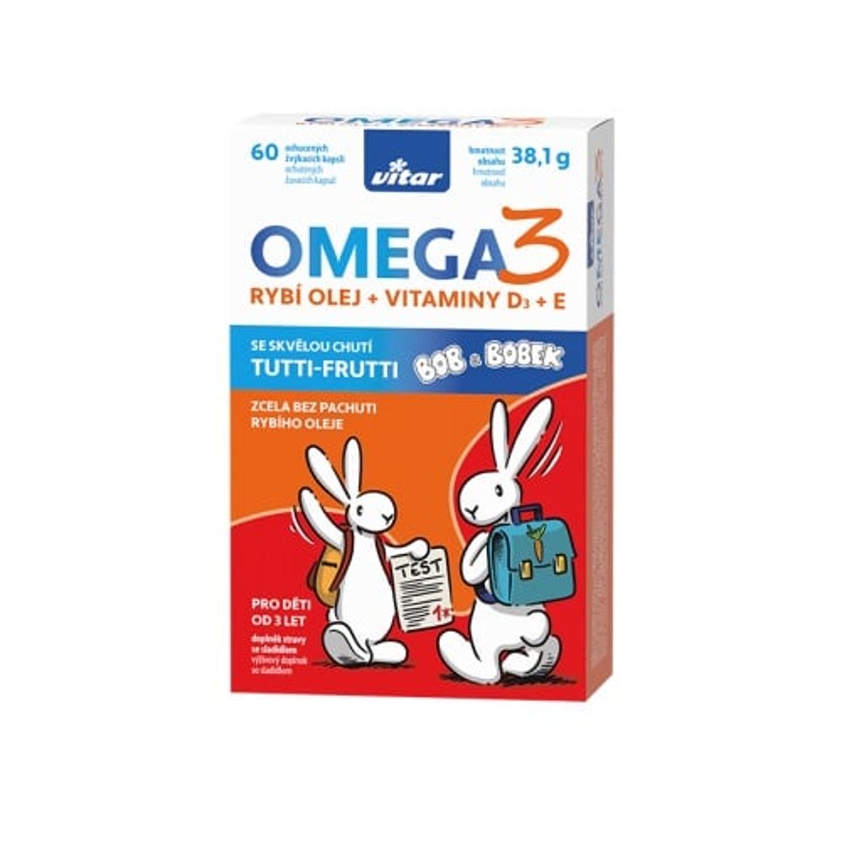 Vitar Kids Omega 3 + vitaminy D3 a E, 60 kapslí