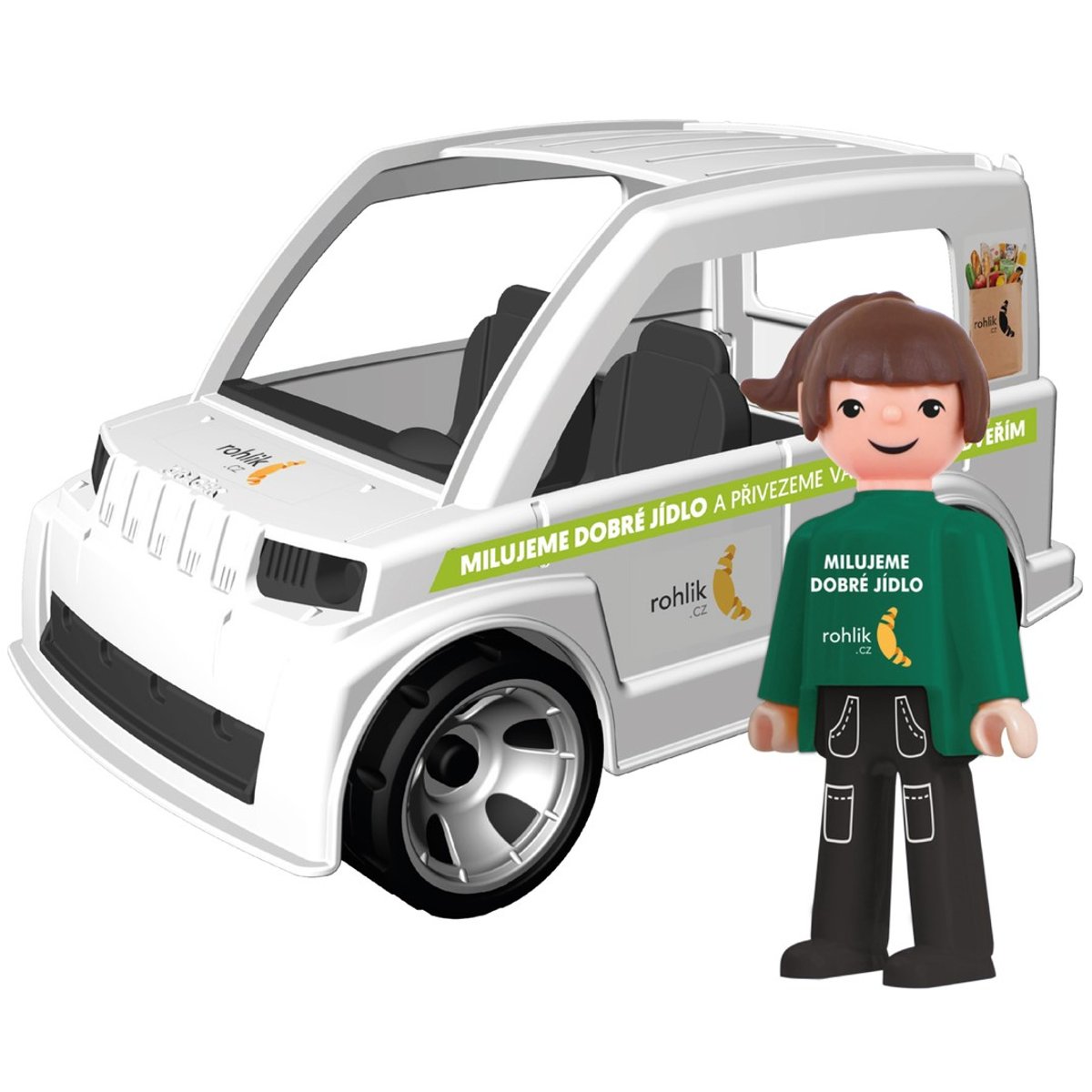 Rohlik.cz Igráček kurýrka s autem