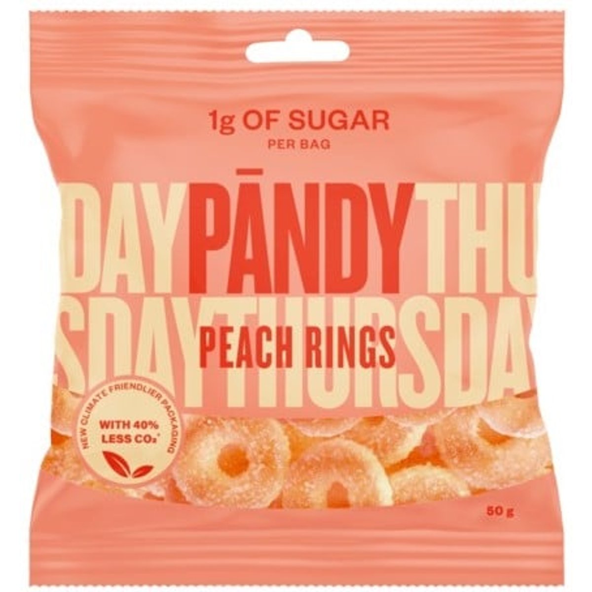 Pandy Candy 50 g - broskvové kroužky