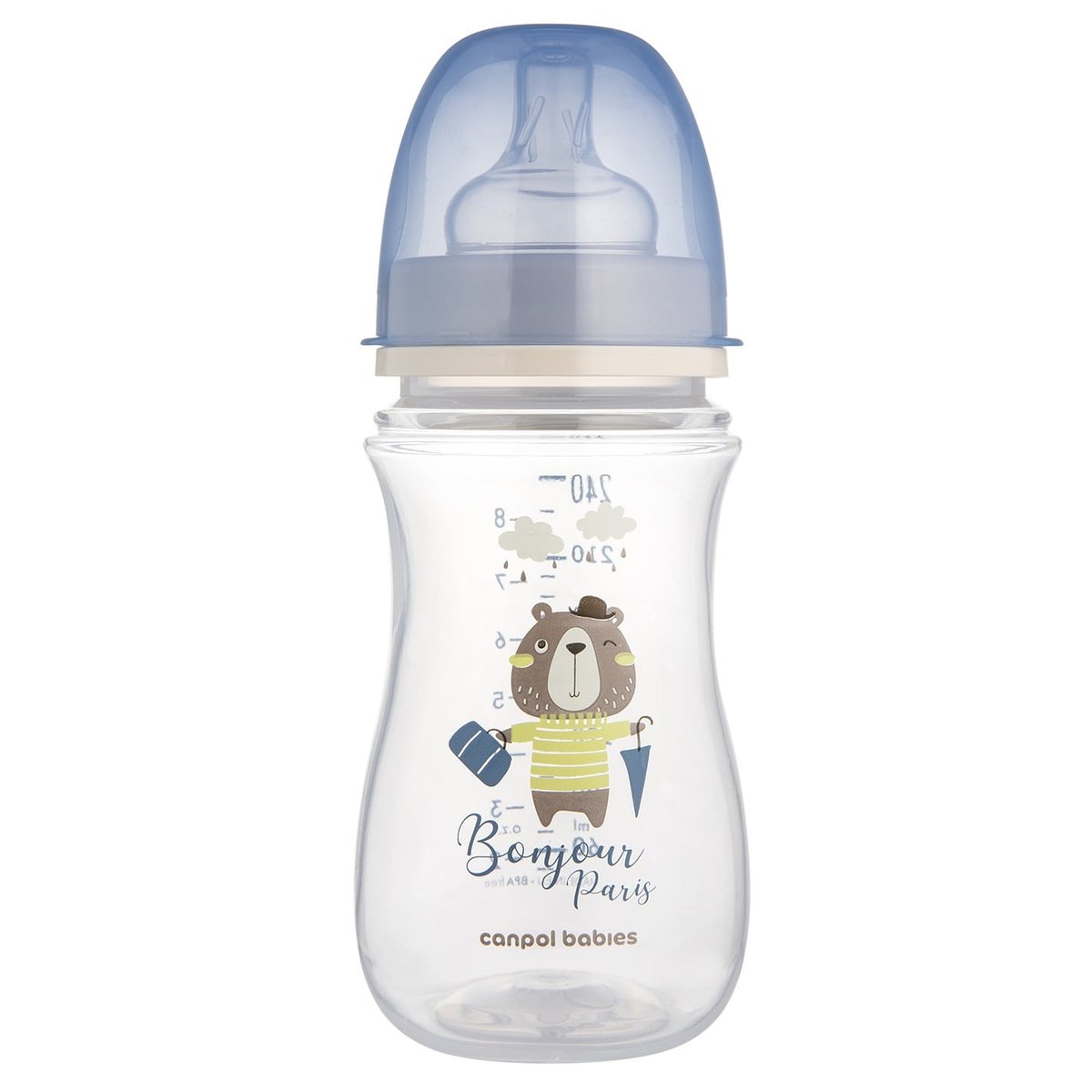 Canpol babies Lahev se širokým hrdlem Bonjour Paris modrá