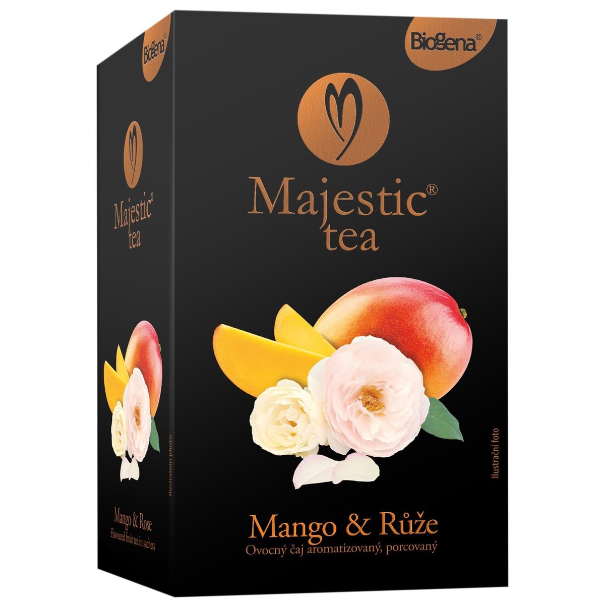 Ovocný čaj Biogena Majestic - mango & růže, 20x 2,5g