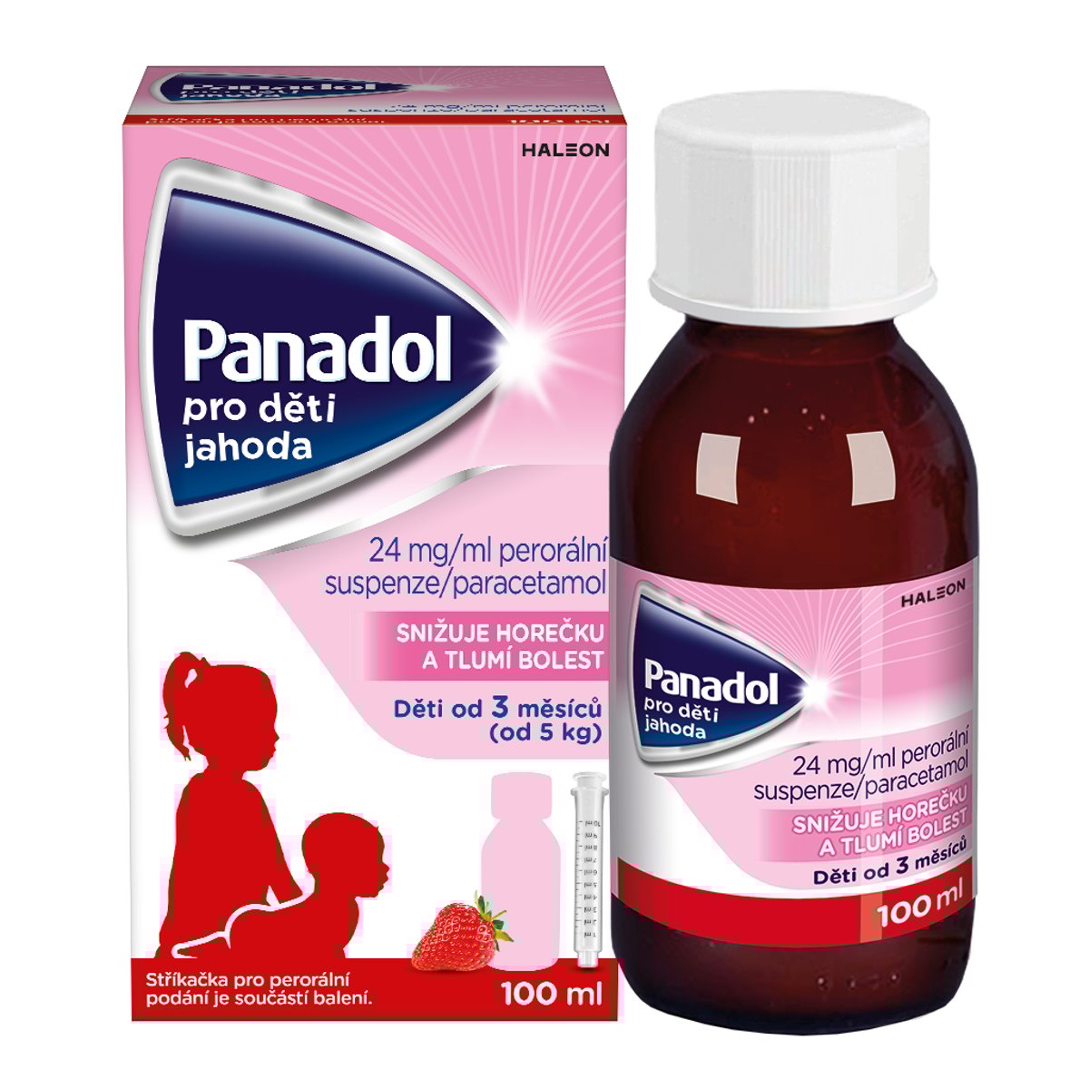 PANADOL PRO DĚTI JAHODA 24MG/ML Perorální suspenze 1X100ML+STŘ