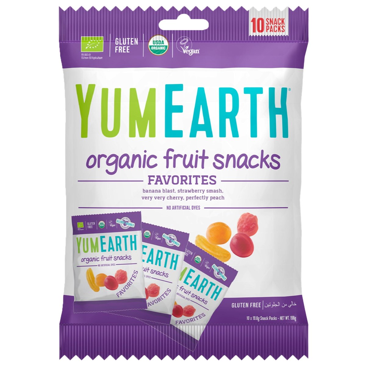 Yumearth BIO Ovocné želé bonbony mix příchutí, 10 mini balení