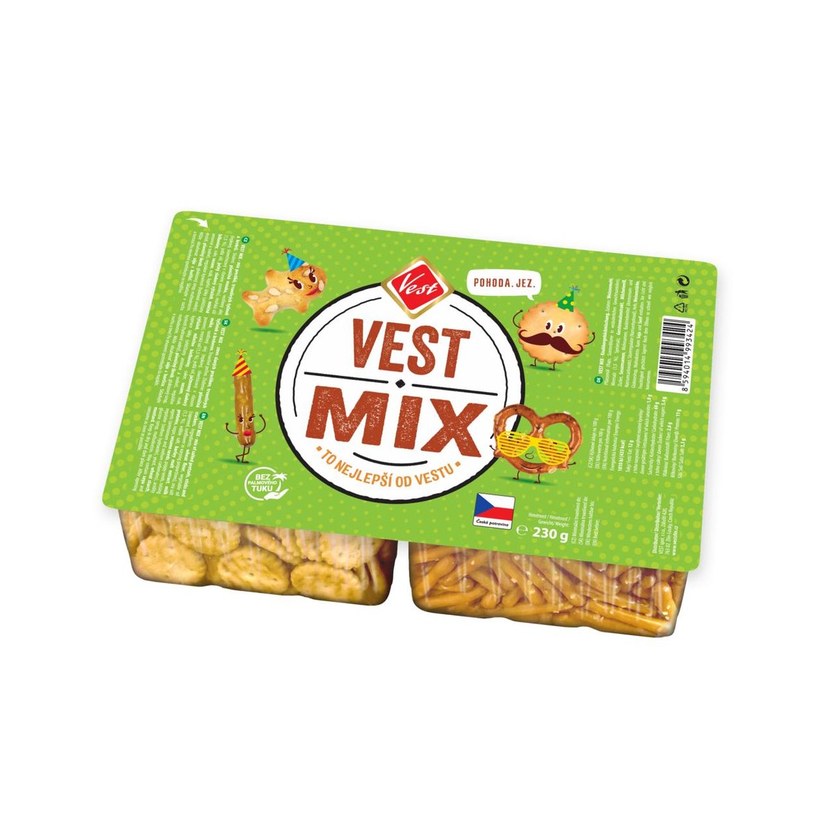 Vest mix preclíků, tyčinek a krekrů