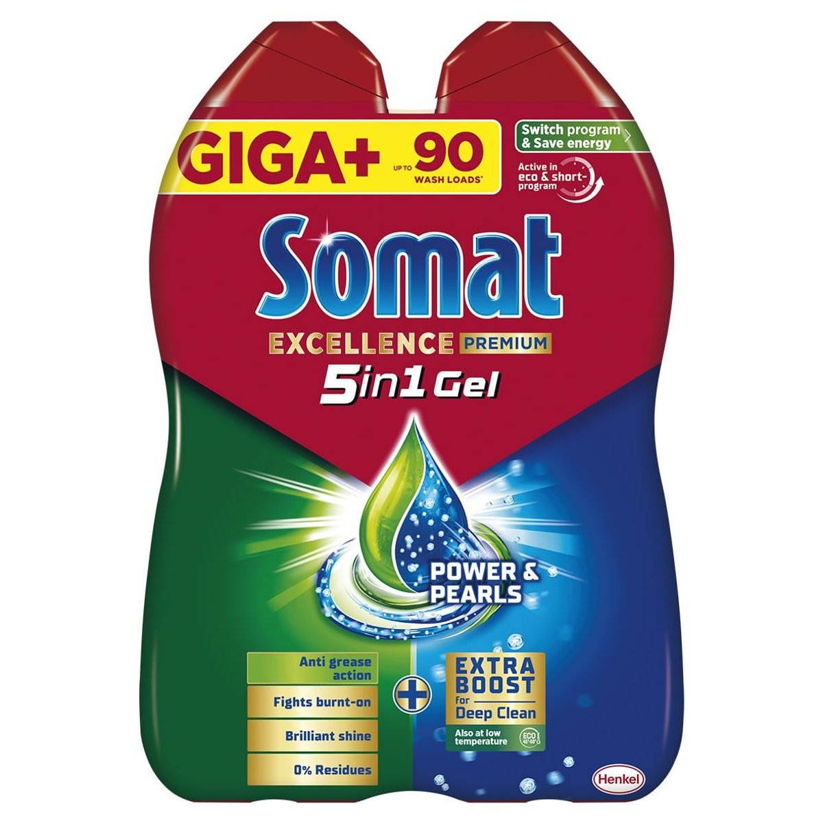 Levně Somat Excellence Anti-Grease gel do myčky (2×0,81 l)