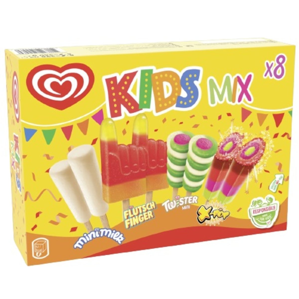 Algida Kids Mix multipack ovocných nanuků (8 ks)