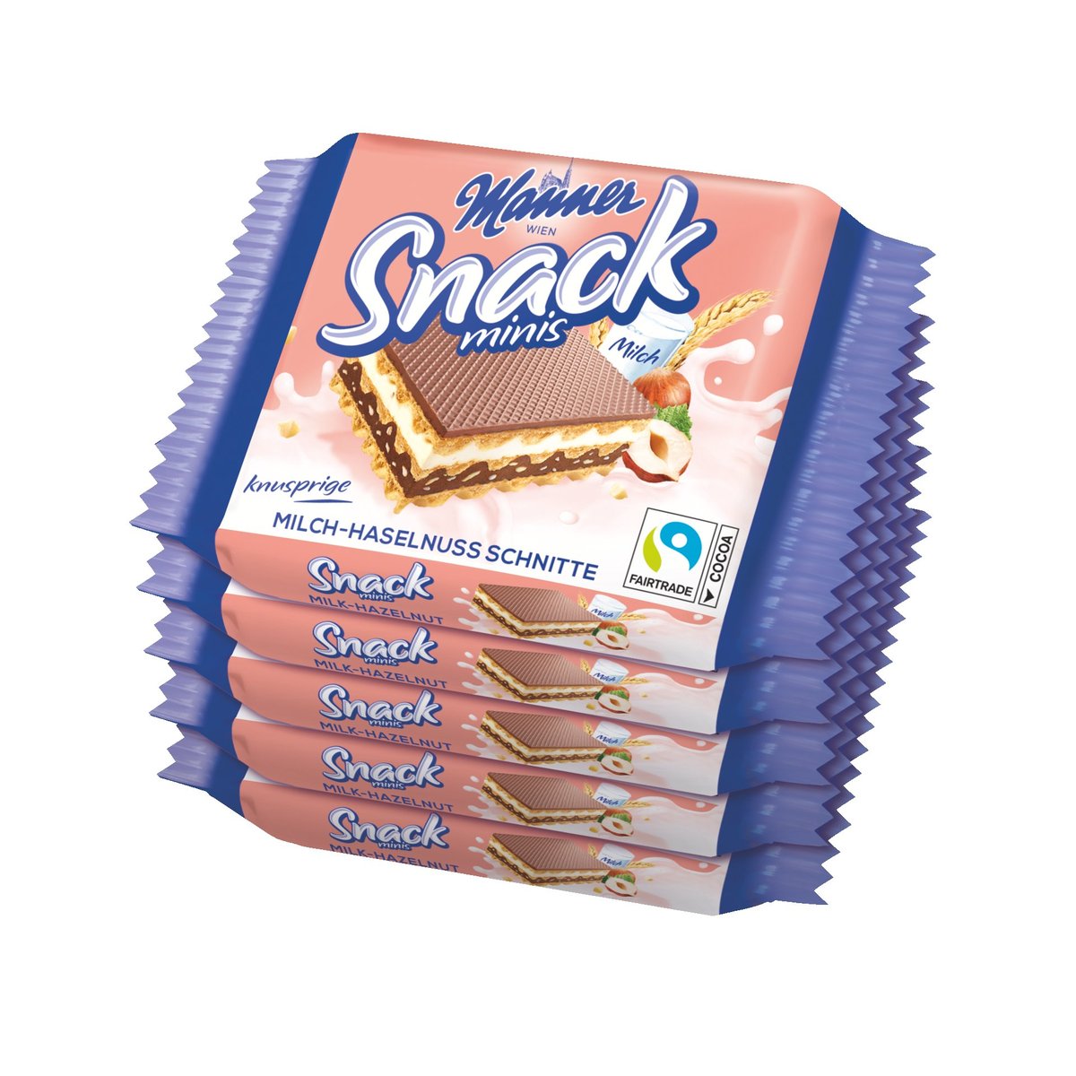 Manner Snack lískooříškové oplatky 5×25g