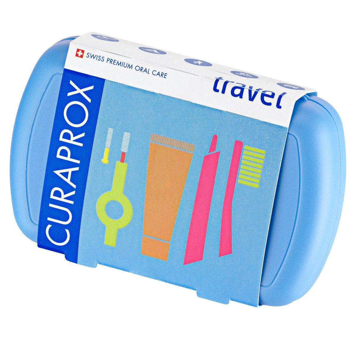 Curaprox Cestovní set pro zubní hygienu modrý