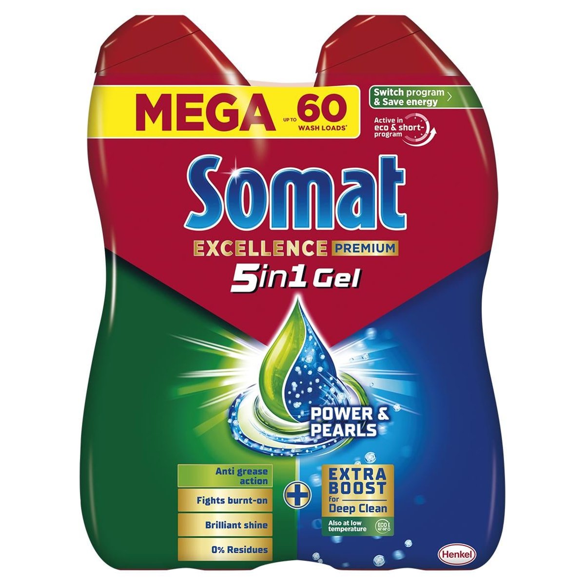 Levně Somat Excellence Anti-Grease gel do myčky nádobí (2×0,54 l)