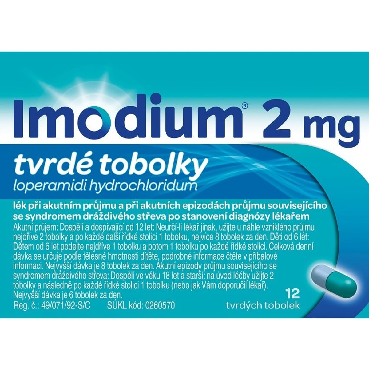 IMODIUM 2MG Tvrdá tobolka 12