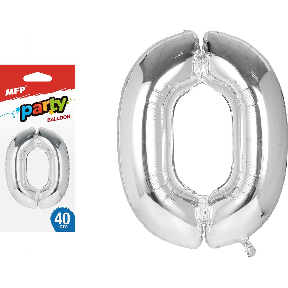 Nafukovací fóliový balónek č. 0, stříbrný, 40 cm