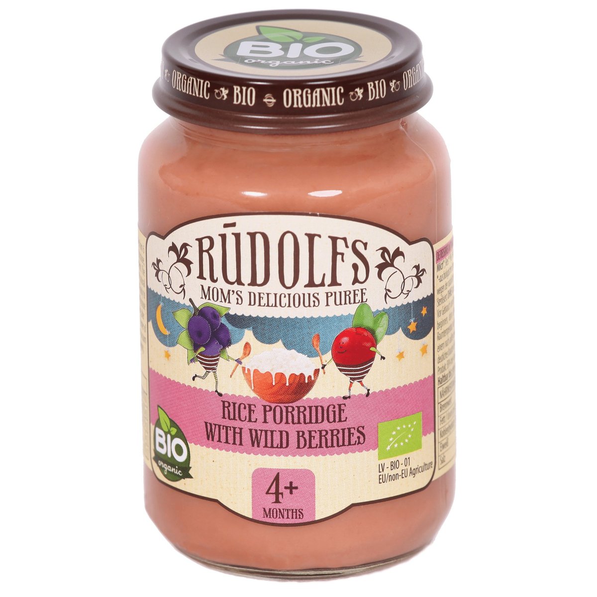 Rudolfs BIO Rýžová kaše s lesními plody, 190 g