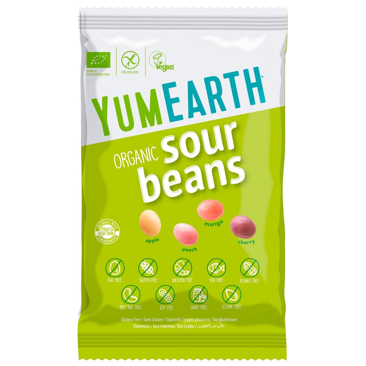 YumEarth BIO Kyselé želé bonbony mix příchutí