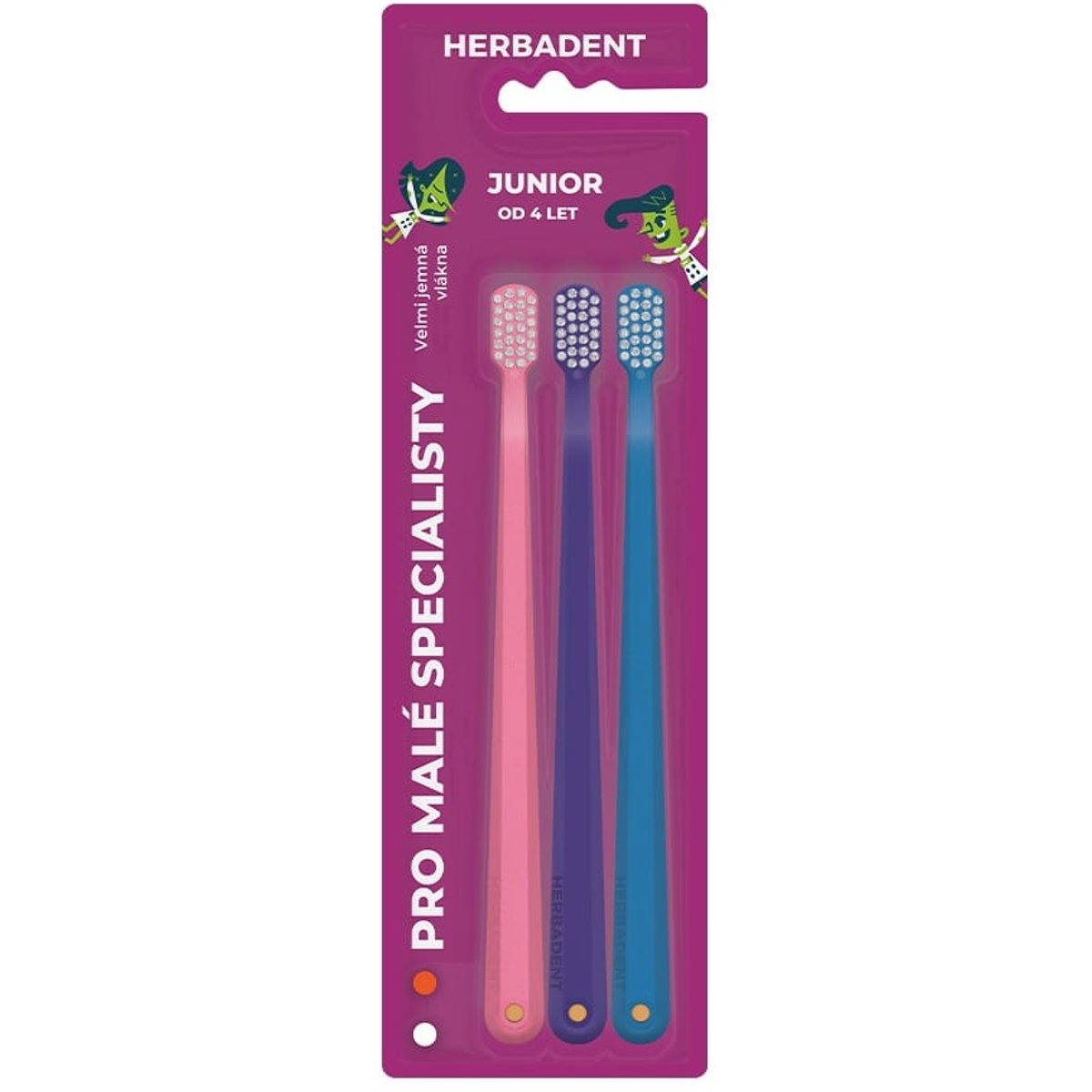 Herbadent Junior Dětský zubní kartáček s velmi jemnými vlákny 4+
