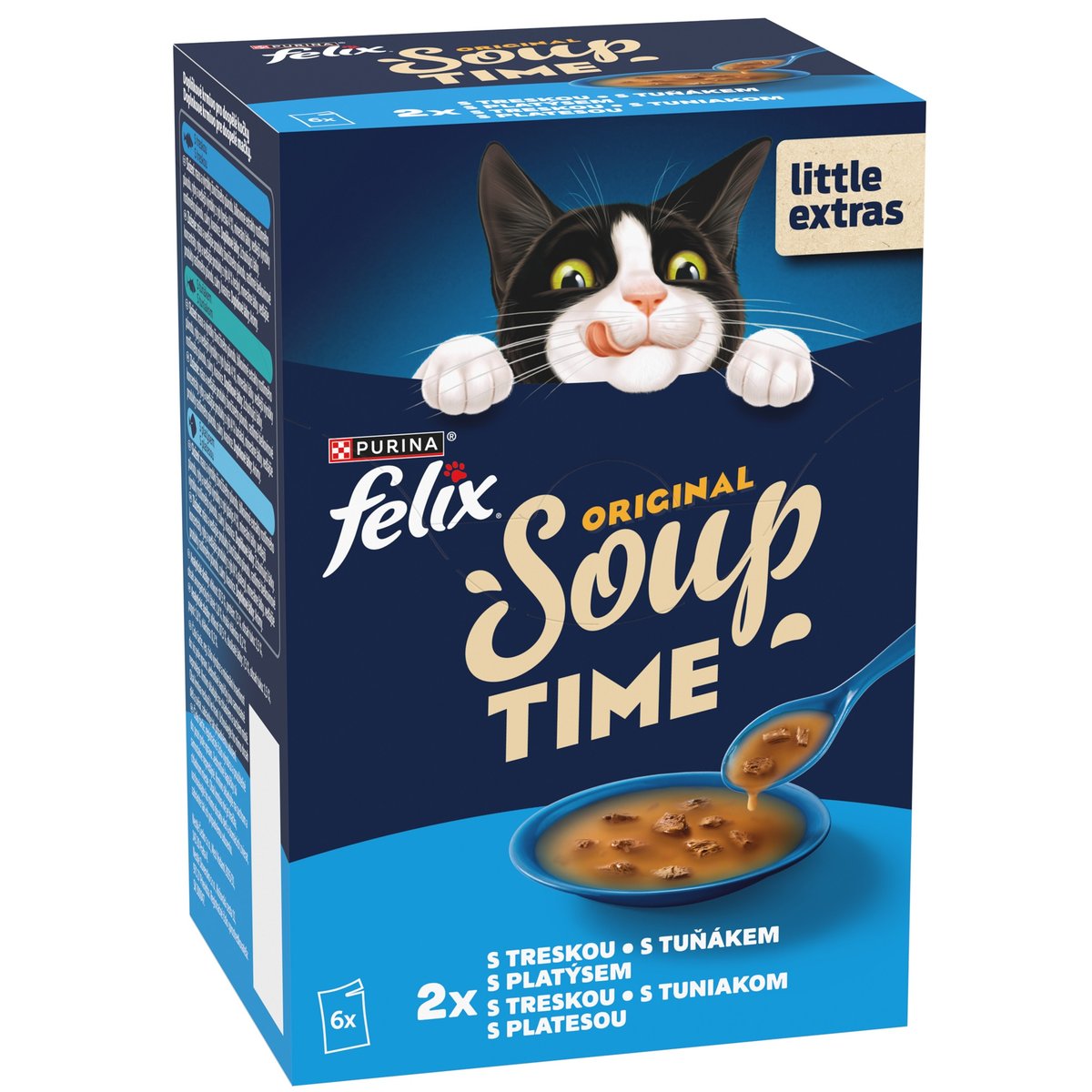Felix Soup polévky pro kočky treska, tuňák, platýs 6×48 g