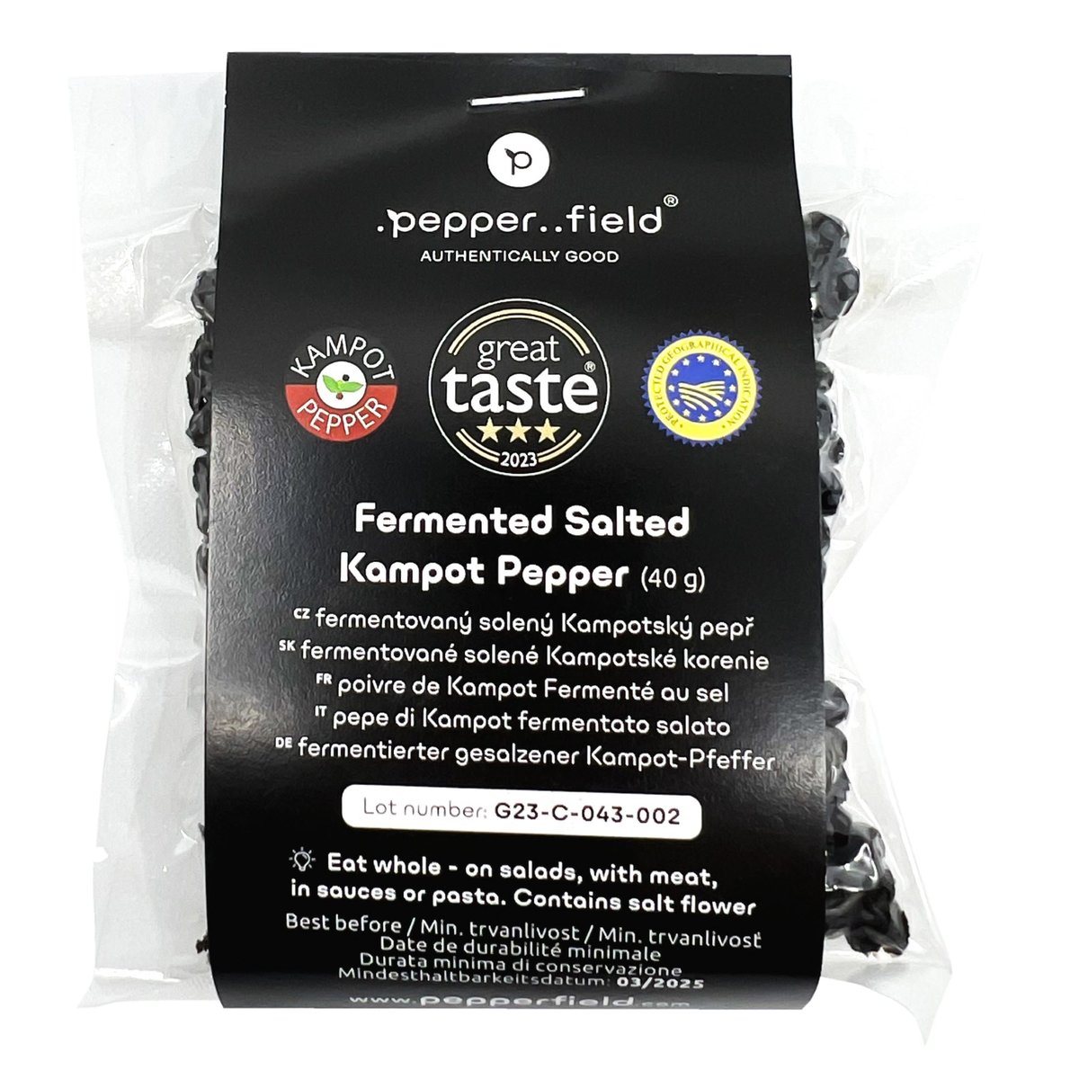 .pepper..field Fermentovaný solený Kampotský pepř malý Prezidentská edice