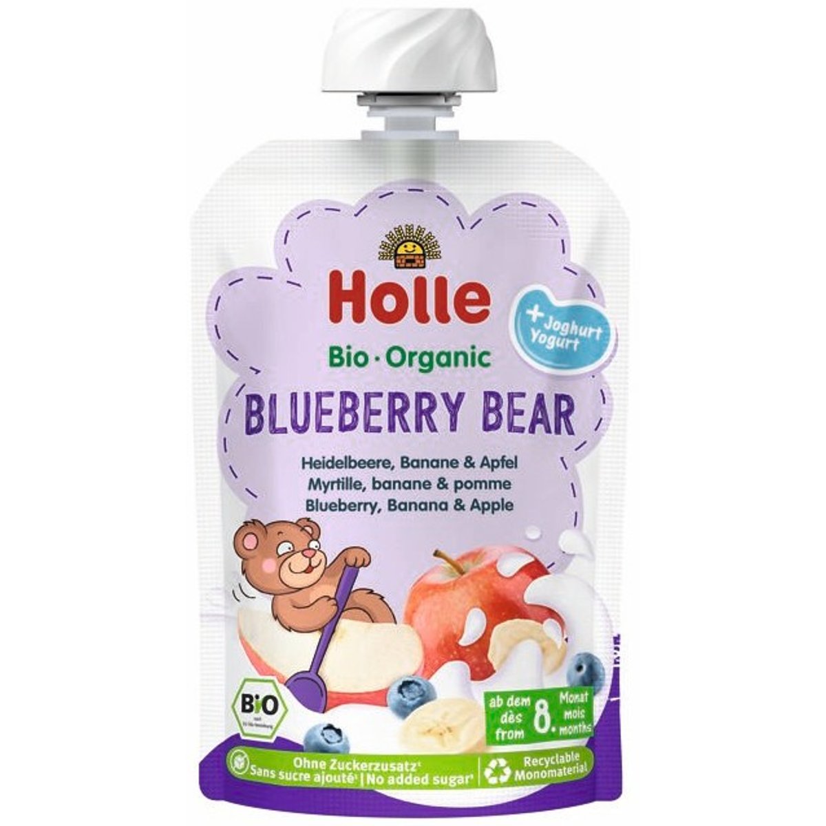 Holle BIO Kapsička ovoce s jogurtem Blueberry bear