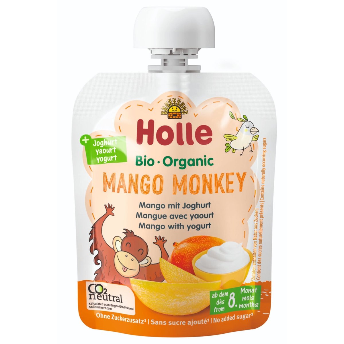 Holle BIO Kapsička ovoce s jogurtem Mango Monkey