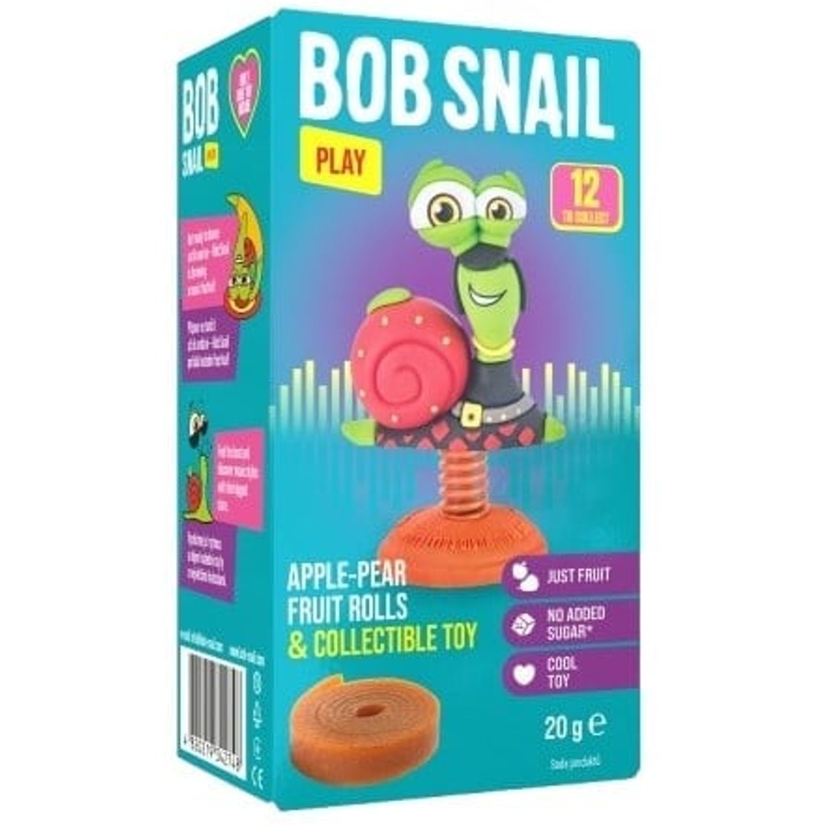 Šnek Bob Ovocné rolované plátky jablko a hruška + hračka