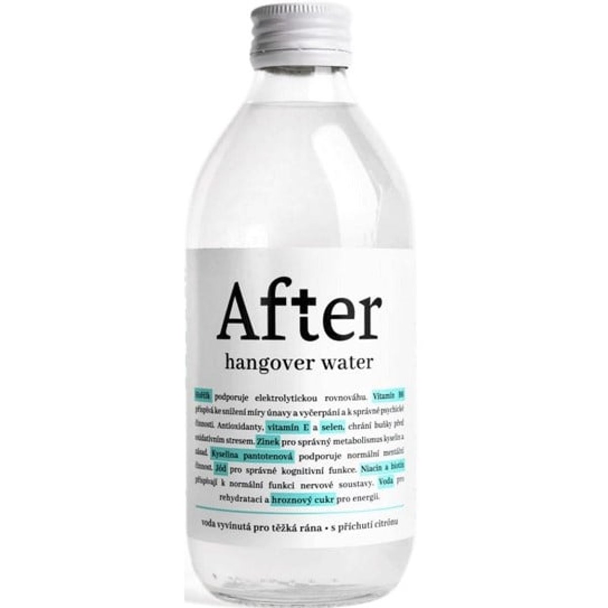 After Hangover Water s příchutí citrónu
