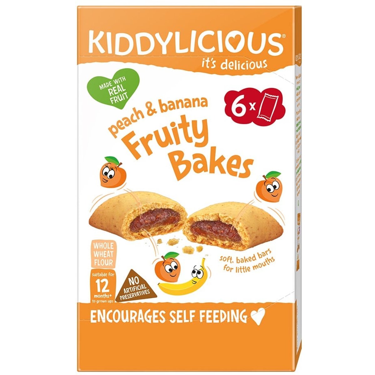 Kiddylicious Koláčky s jablečno-broskvovo-banánovou náplní, 6×22 g