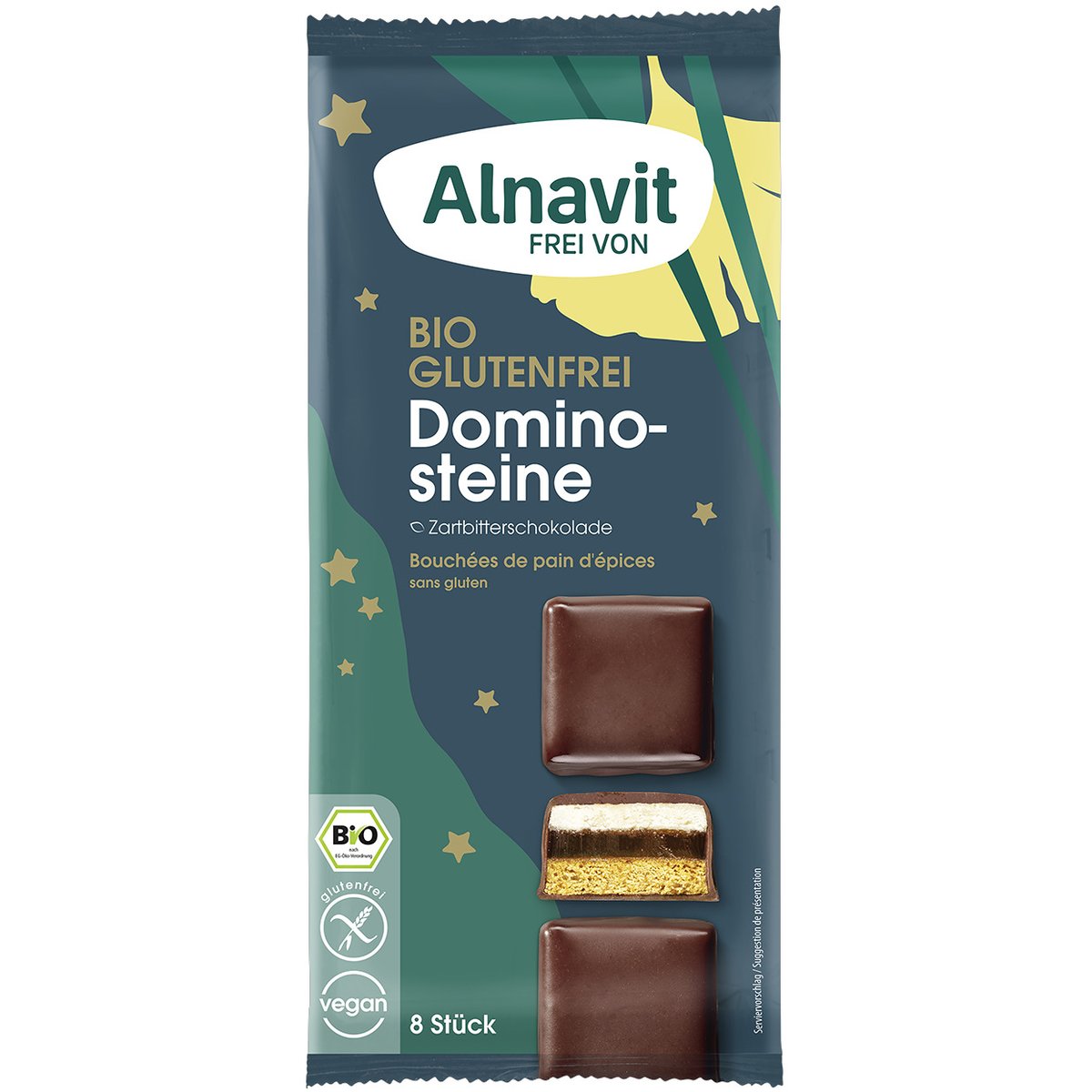 Alnavit BIO Bezlepkový perník s jablečnou náplní, marcipánem a hořkou čokoládou