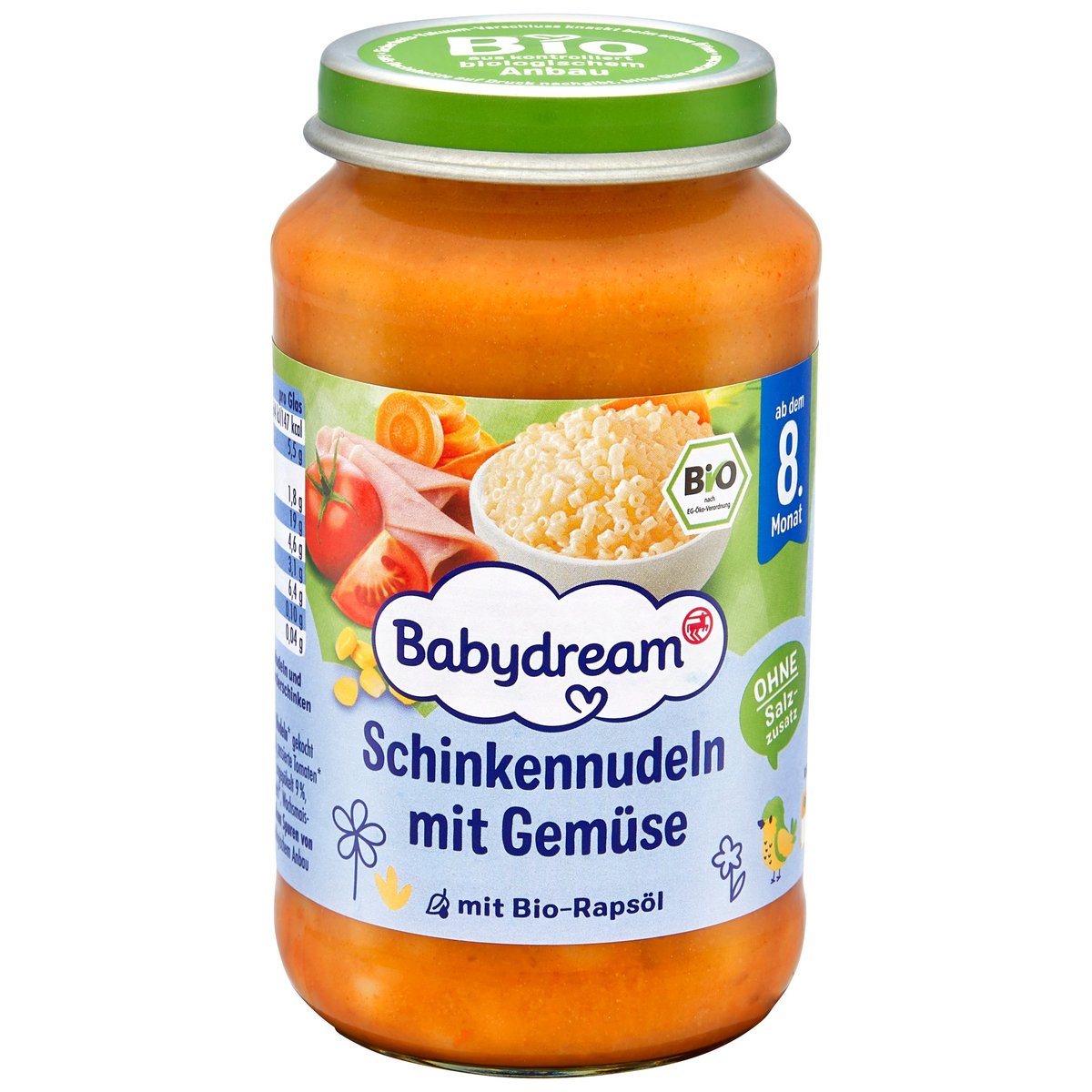 Babydream BIO Příkrm šunkové nudle se zeleninou