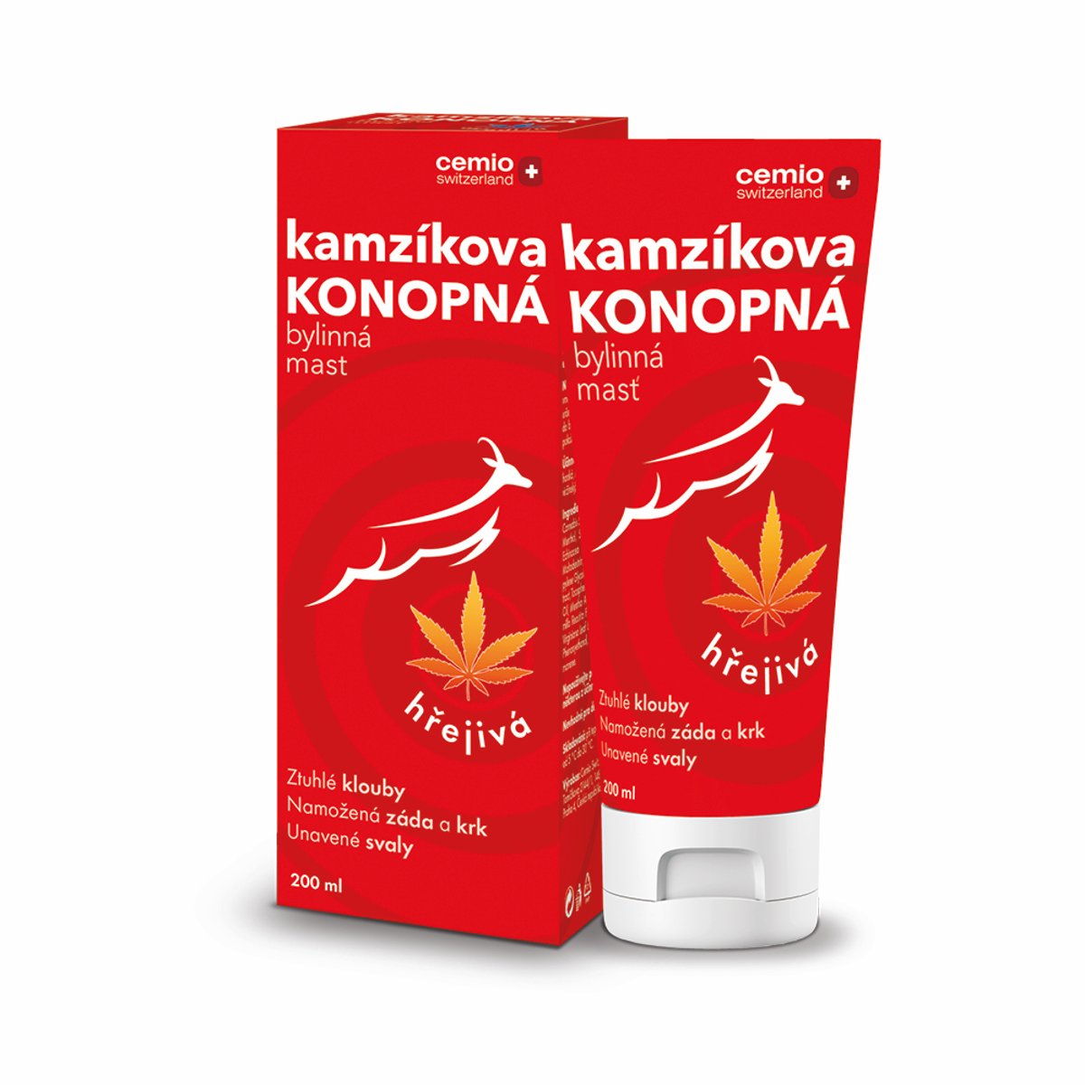 Cemio Kamzíkova konopná mast hřejivá 200ml