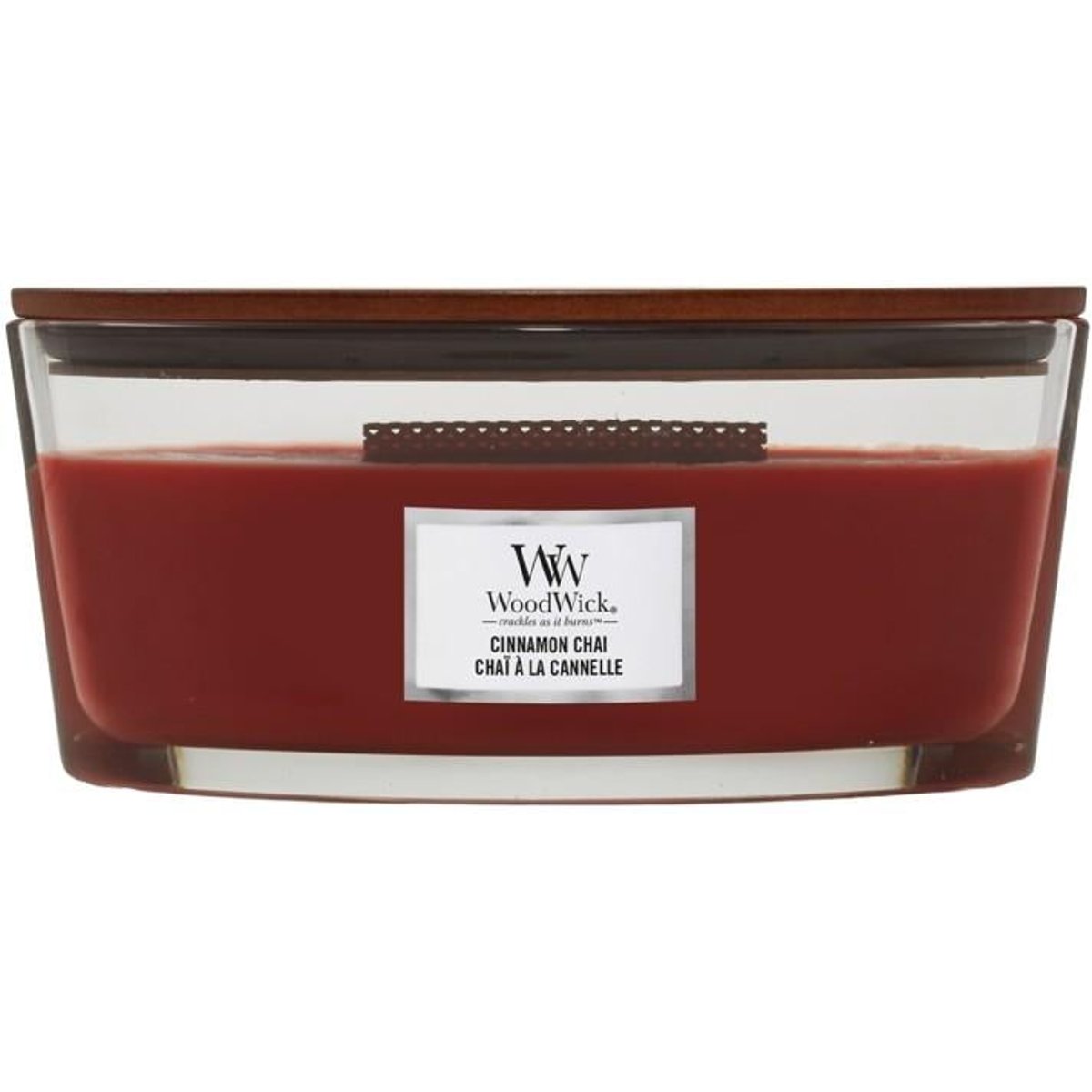 Woodwick Cinnamon Chai vonná svíčka s dřevěným knotem (hearthwick) 453 g