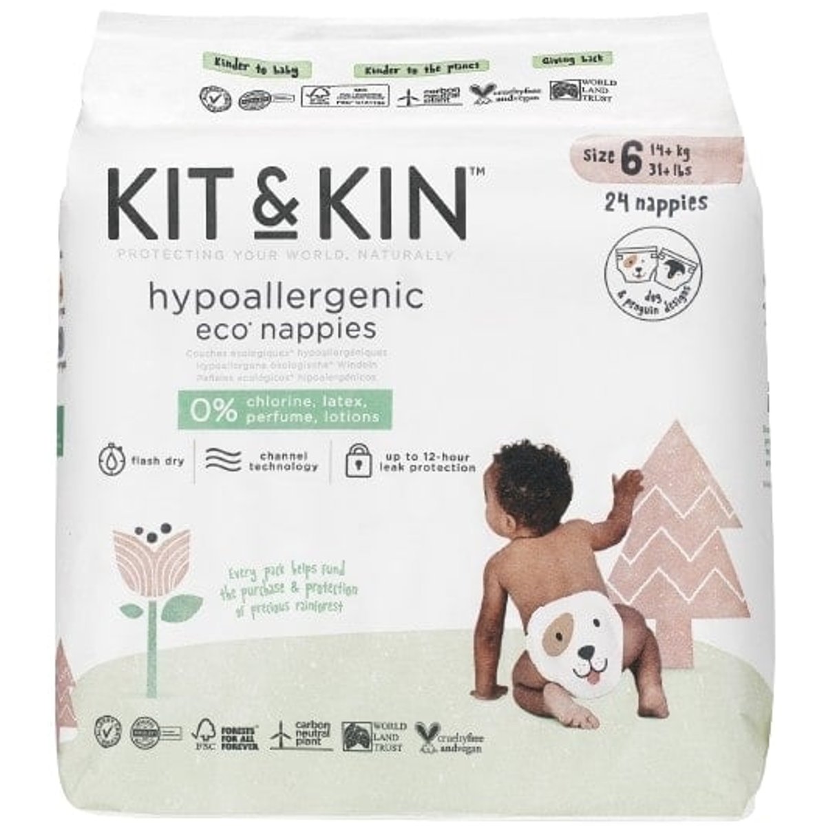 Kit & Kin EKO Plenky velikost 6 (14+ kg)