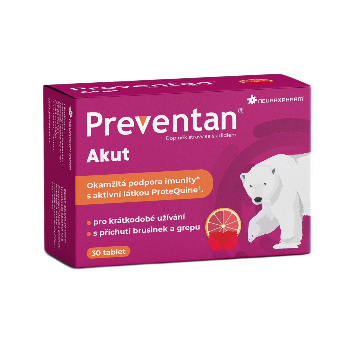 Preventan Akut s příchutí brusinek a grepu tbl.30