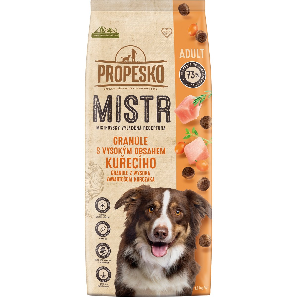 Propesko Mistr Adult granule s čerstvým kuřecím pro psy