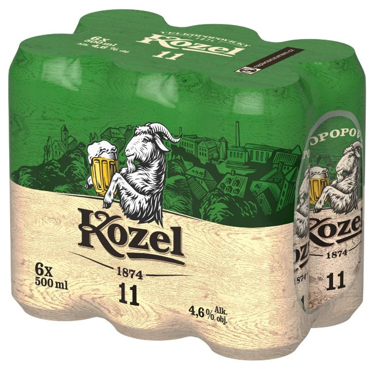 Velkopopovický Kozel 11 plech 6×0,5 l