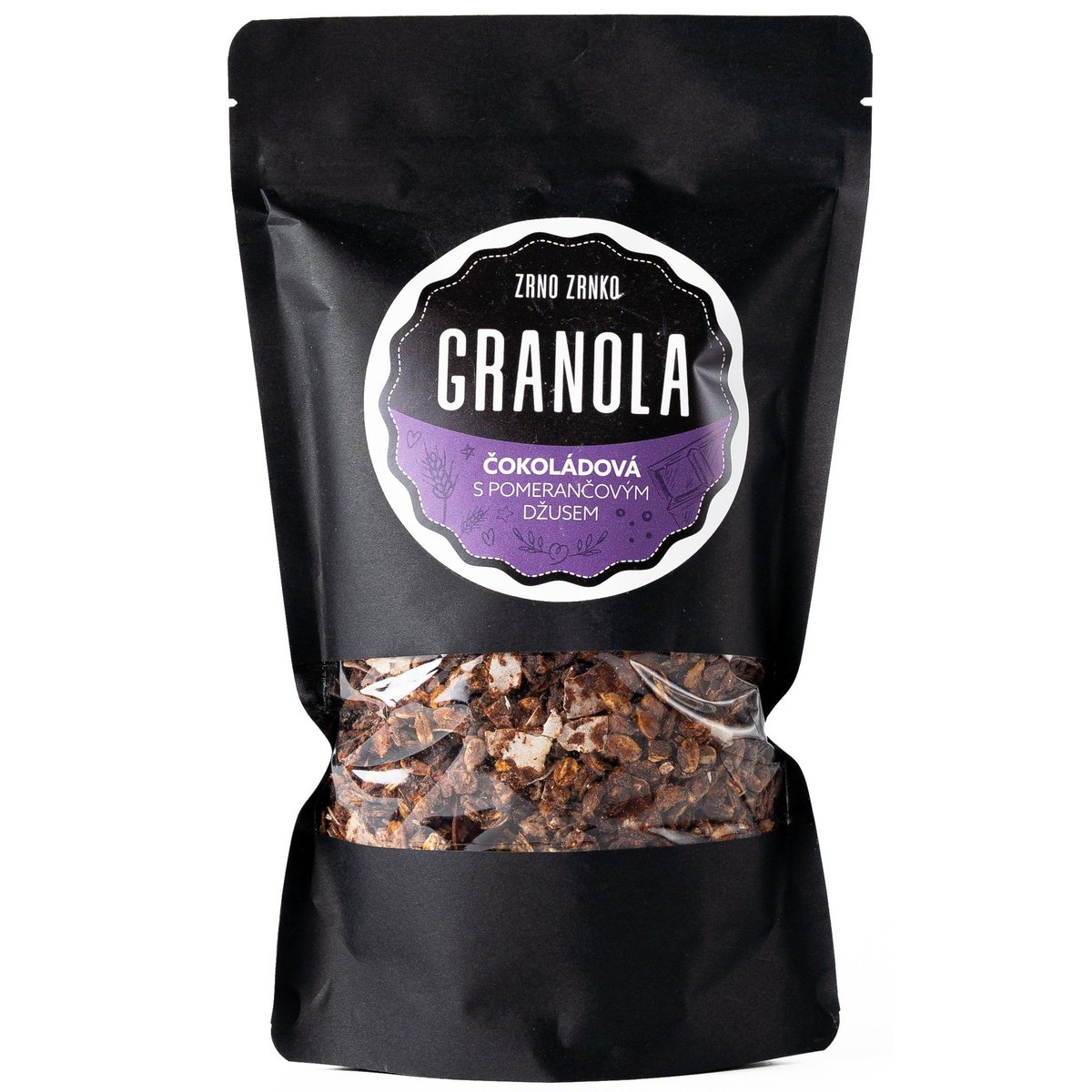 Zrno zrnko Řemeslná granola Čokoládová s pomerančovým džusem