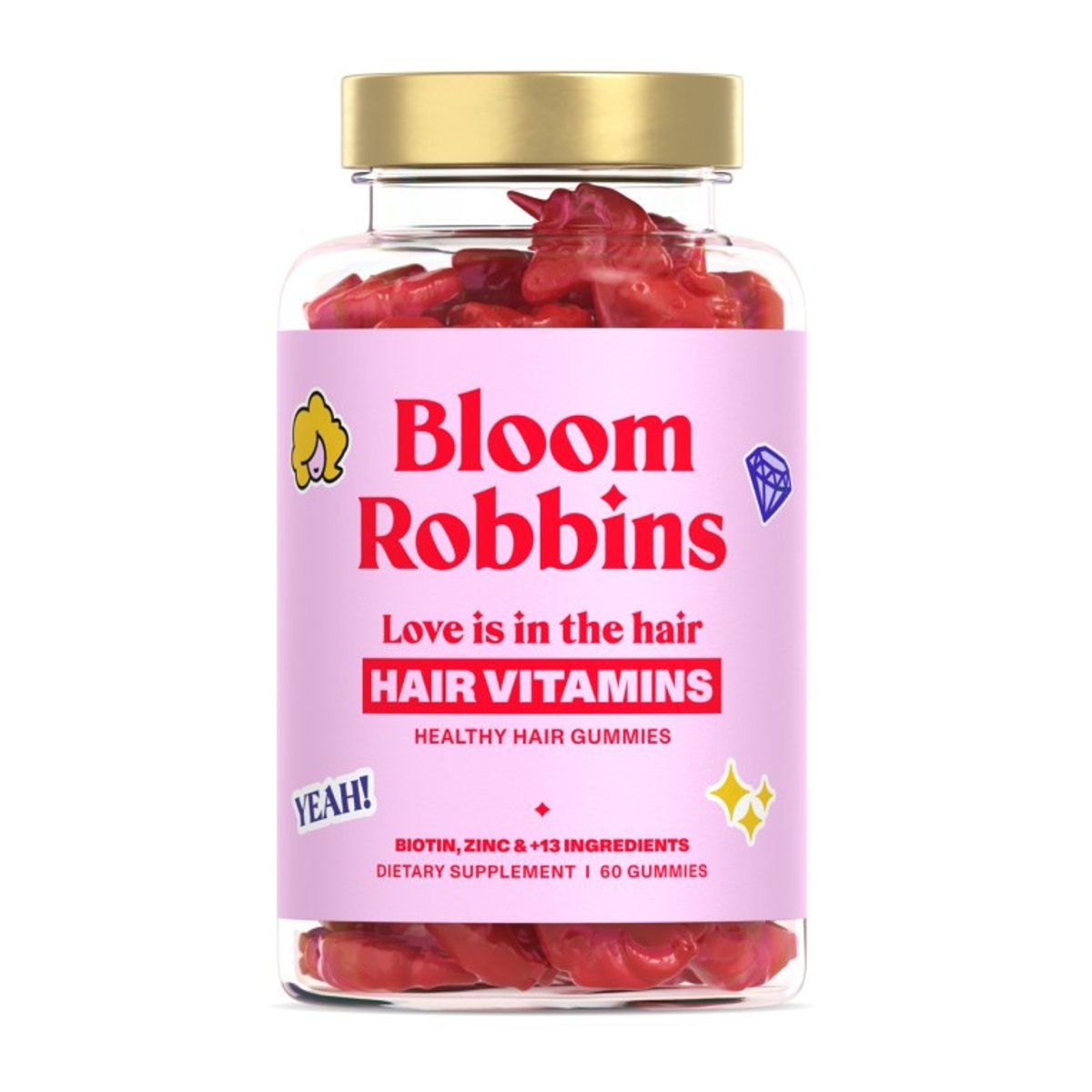 Bloom Robbins LOVE is in the HAIR - gumídci s biotinem 60ks