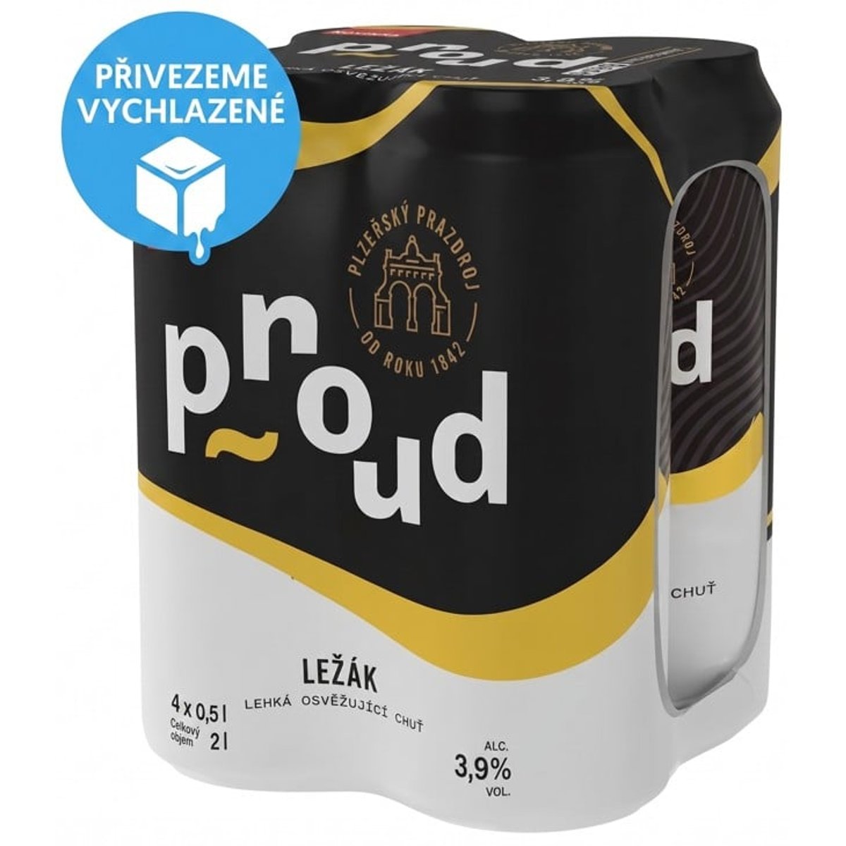 Proud ležák plech 4×0,5 l