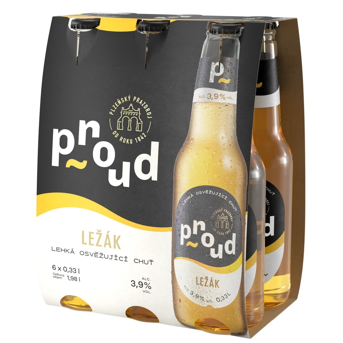 Proud ležák sklo 6×0,33 l
