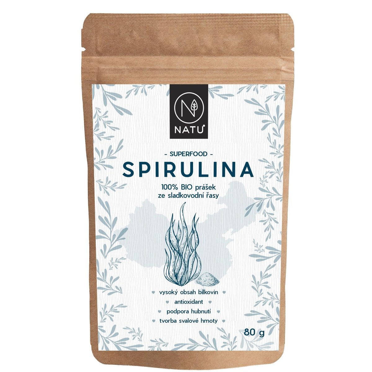 NATU Spirulina BIO prášek 80 g