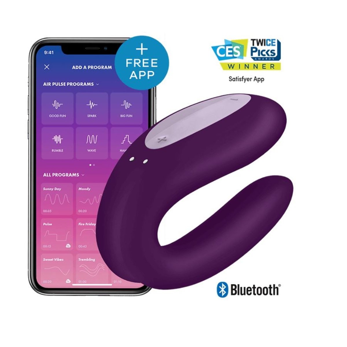 SATISFYER Double Joy fialový