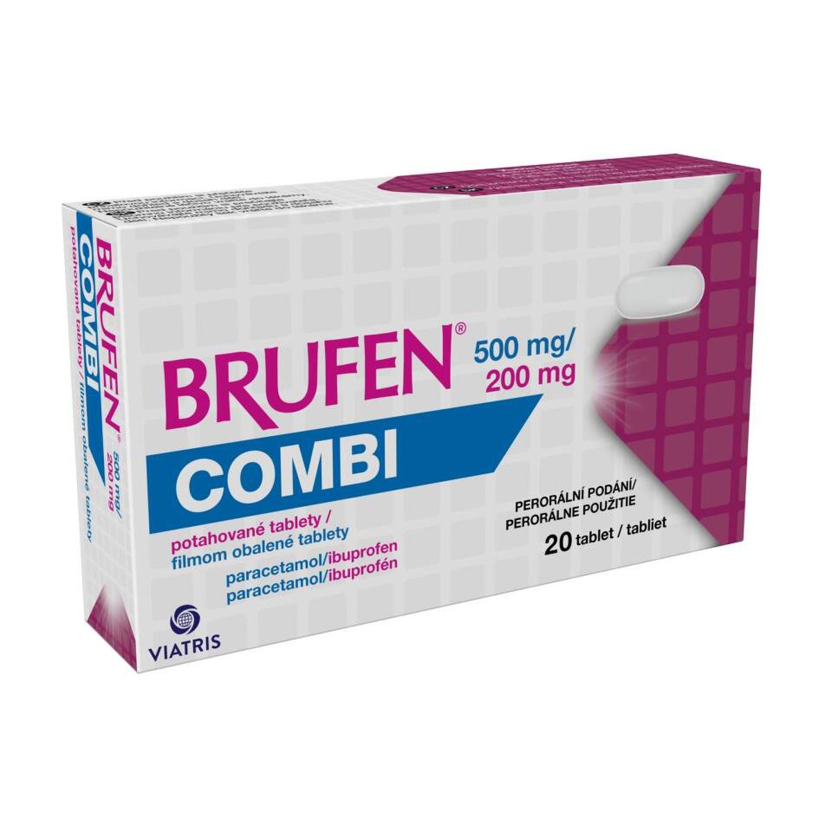 BRUFEN COMBI 500MG/200MG Potahovaná tableta 20