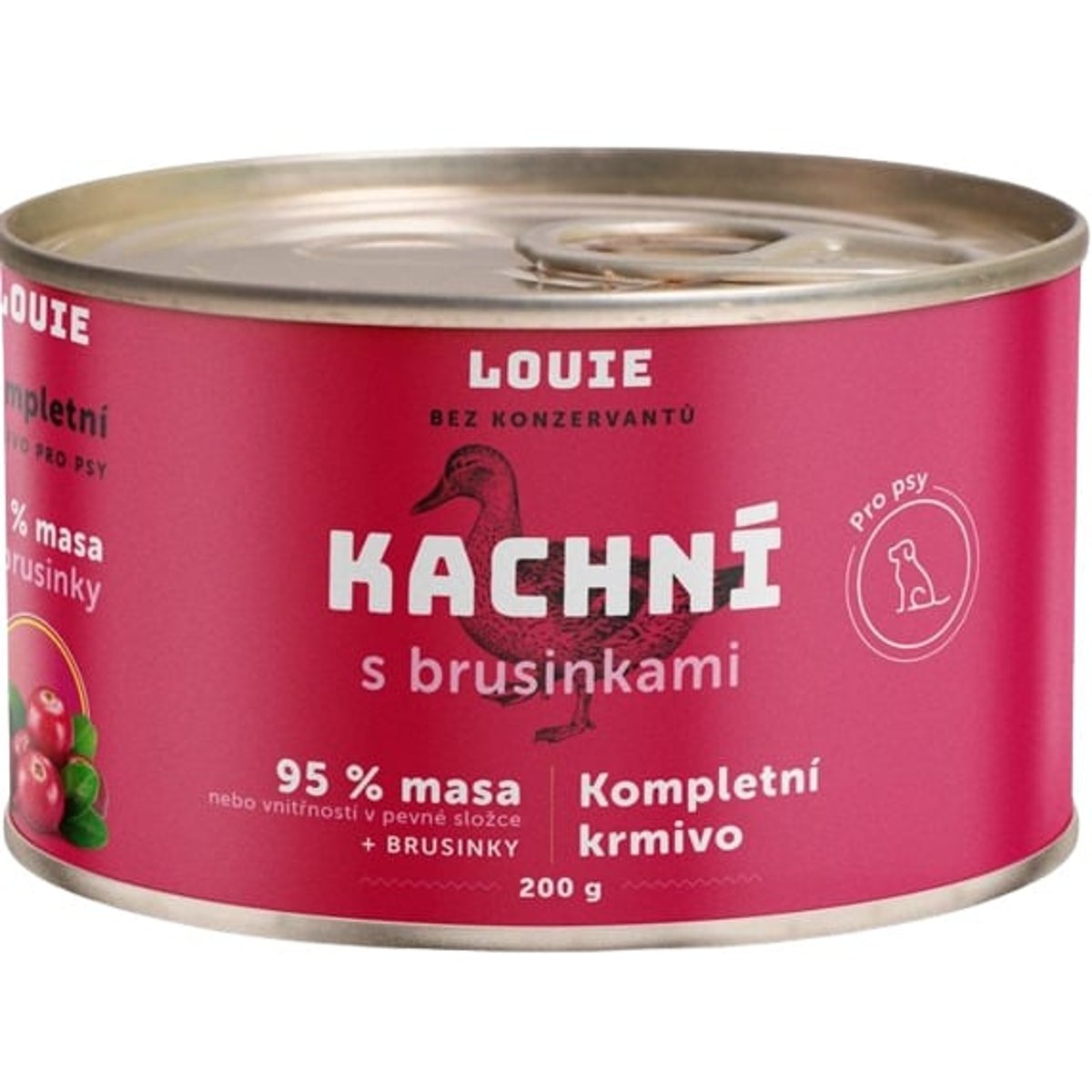 Louie Kompletní krmivo kachní s brusinkami pro psy