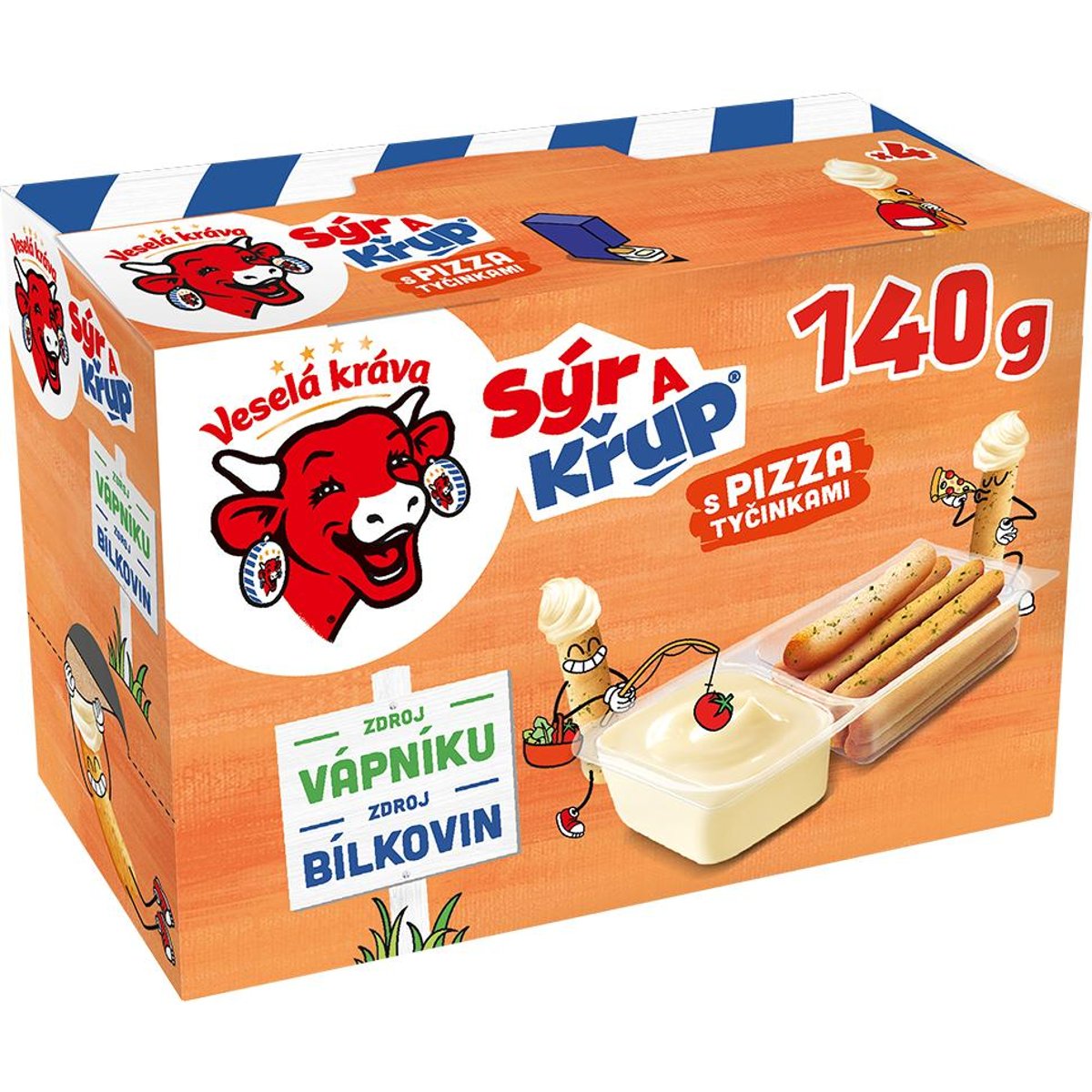 Veselá kráva Sýr a křup s příchutí pizza 4 ks