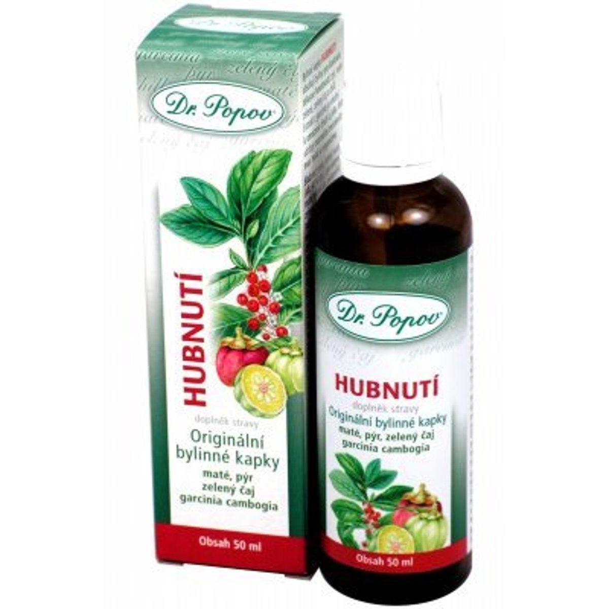 Hubnutí, originální bylinné kapky, 50 ml Dr. Popov