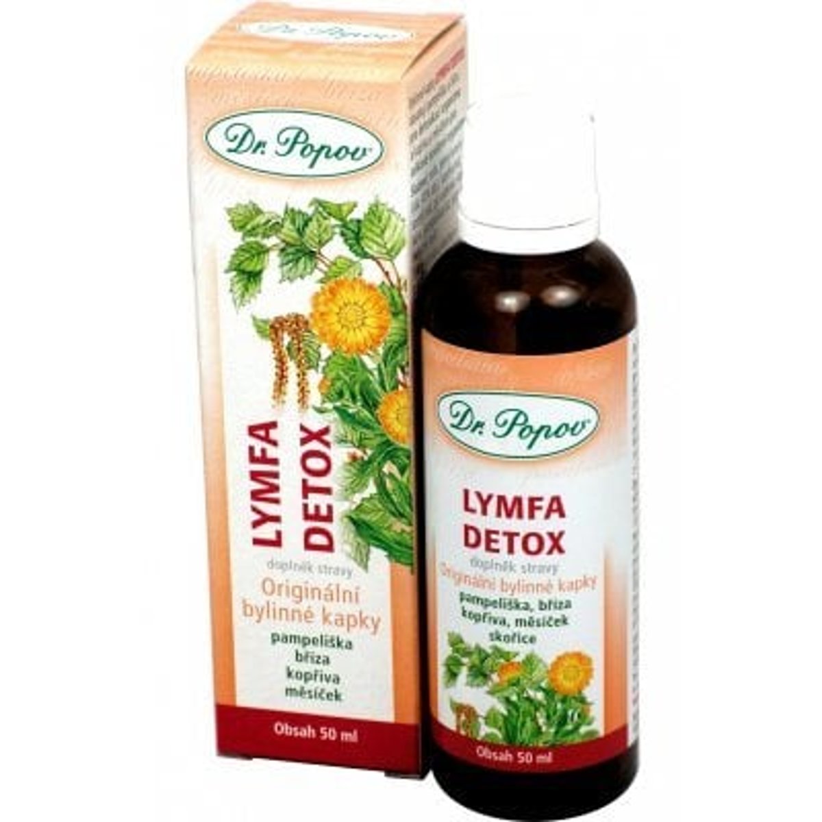 Lymfa – detox, originální bylinné kapky, 50 ml Dr. Popov